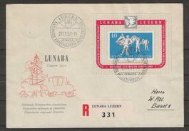 1951 : Lunaba Block W32 auf Ausstellungsbrief - FDC